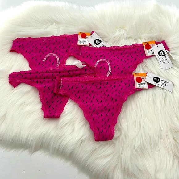 Aqua Other - Aqua Intimates Women's Thong Set of 4 - Pink - Small - NWT